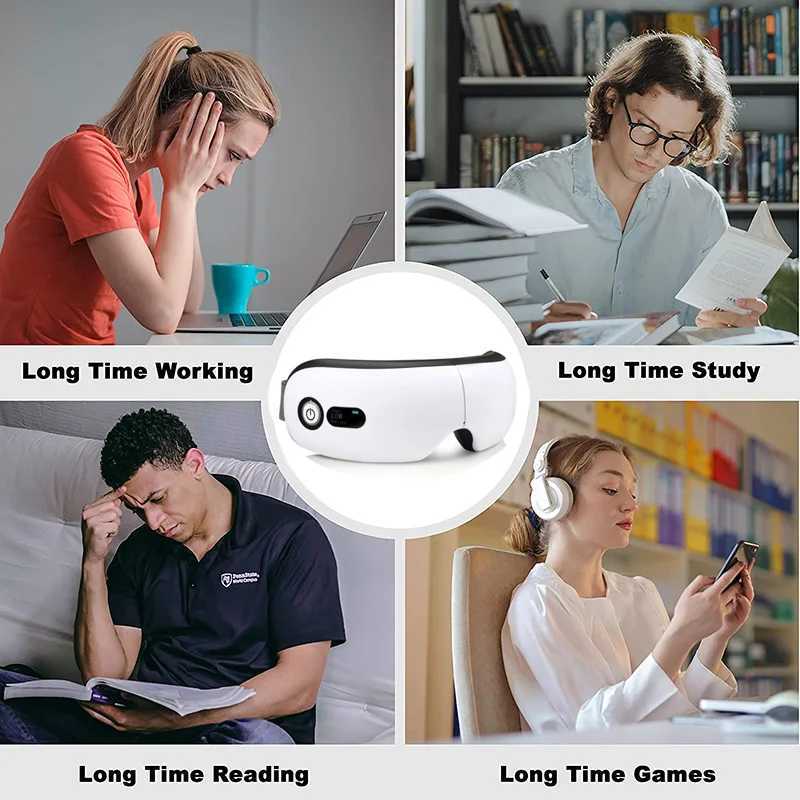 Sleep Masks Electric Eye Massager Smart Airbag Vibration Hot Compress Bluetooth Music Massage Relieve Fatigue Dark Circles Protector 231116