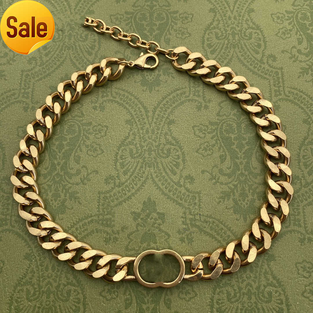 with box Designer Necklaces Cuban Choker Necklace Collares Punk Vintage Chunky Thick Link Chain for Women New Year Jewelry Accessories double letter
with box Designer Necklaces Cuban Choker Necklace Collares Punk Vintage Chunky Thick Link Chain for Women New Year Jewelry Accessories double letter
