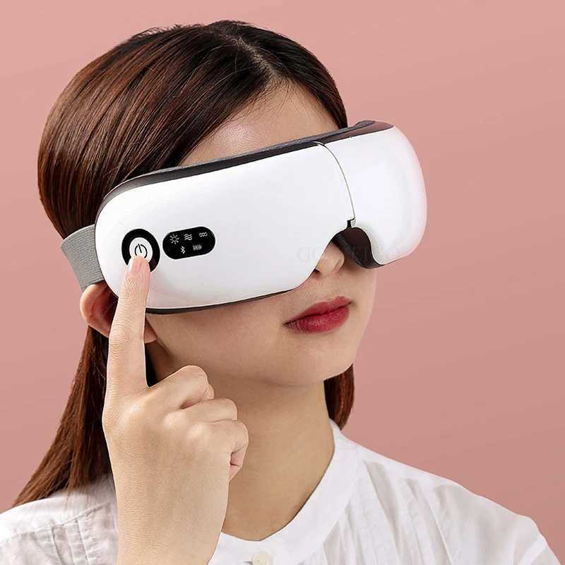 Sleep Masks Electric Eye Massager Smart Airbag Vibration Hot Compress Bluetooth Music Massage Relieve Fatigue Dark Circles Protector 231116