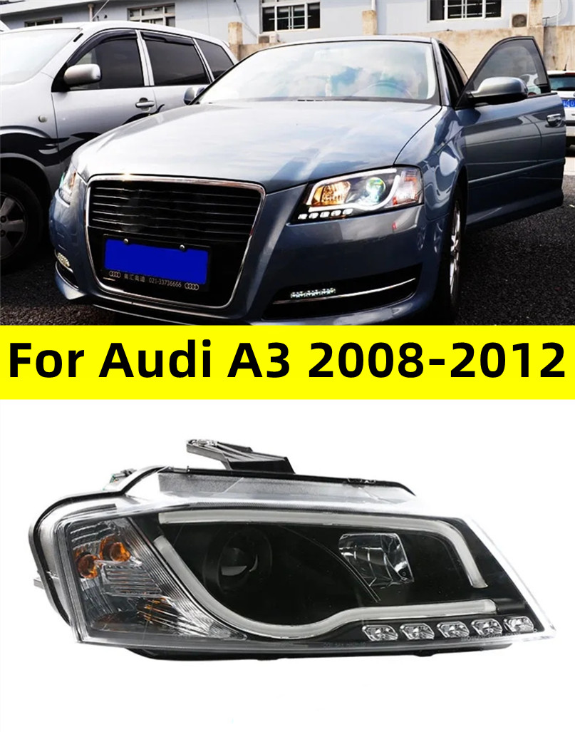 Car Front Light for AUDI A3 2008-2012 S3 LED Auto Headlight Assembly Upgrade Angel Eye Daytime Lights Dynamic Signal Lamp