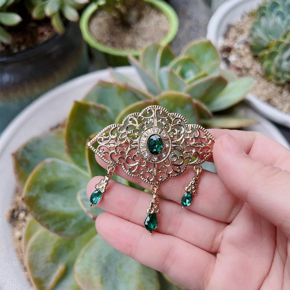 Pins Brooches Neovisson Fashion Gold Color Arabic Brooch for Delicate woman Morocco Caftan Fashion Style Wedding Jewelry Romantic Gift 231115