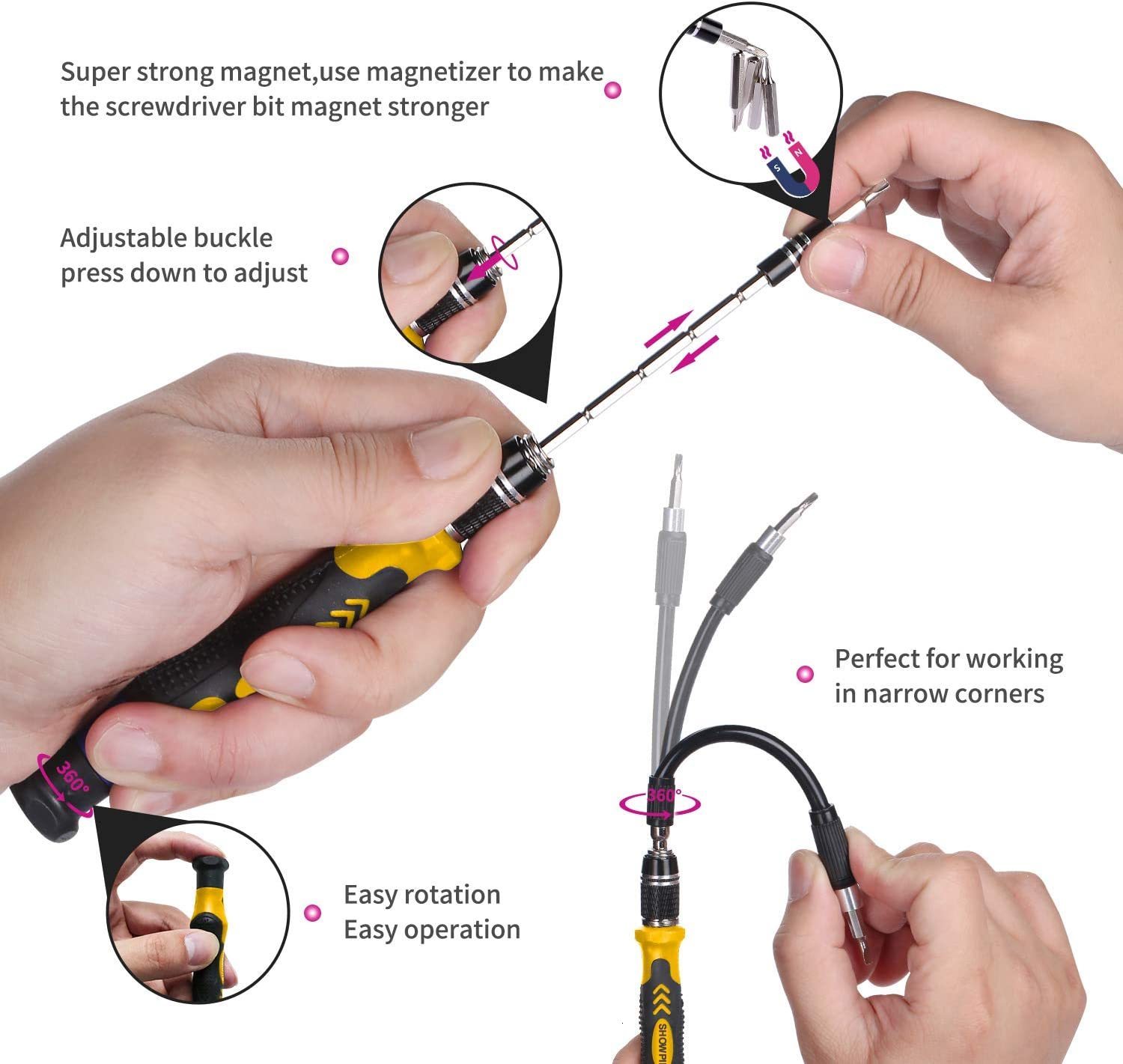 Screwdrivers Computer Repair Kit 122 in 1 Magnetic Laptop Precision Set Small Impact Screw Driver with Case 230414