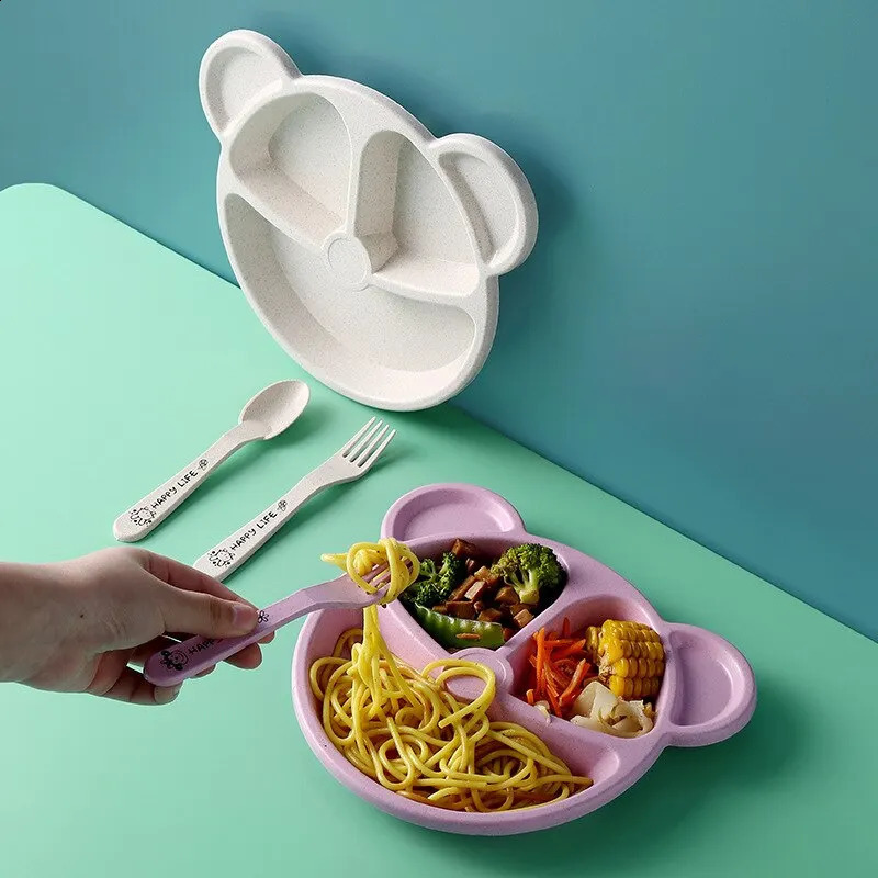 Cups Dishes Utensils 3PCS Toddler Baby Cute Bowl Kids Solid Color Suction Dinnerware Food Dish Sets Container 231116