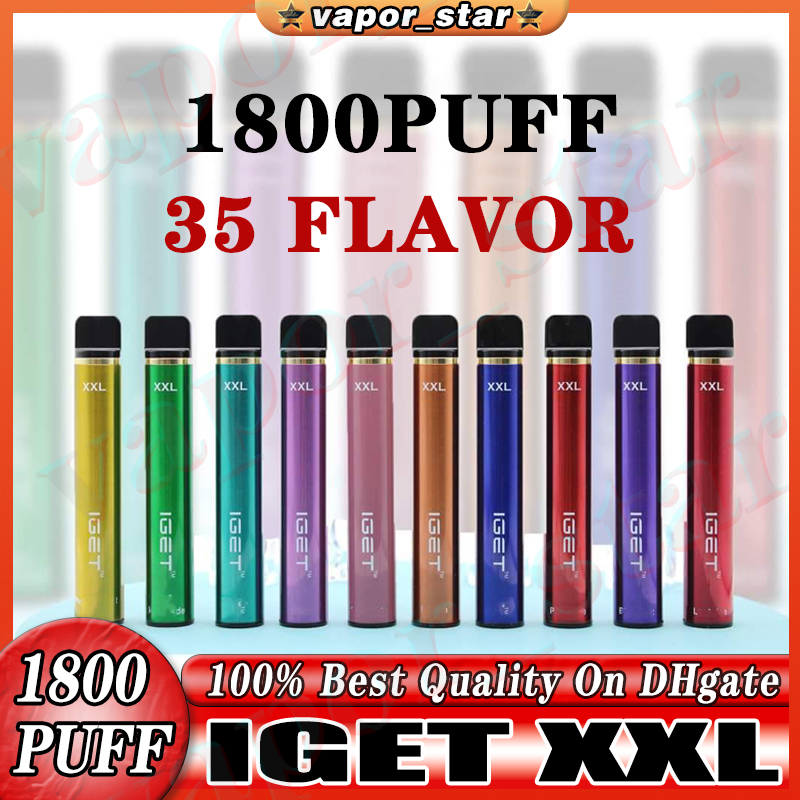 Original Iget XXL Disposable Pod Device Kit E-cigarettes 1800 Puffs 950mAh Battery 7ml Prefilled Cartridge Stick Vape Stick Pen Vs BANG XXL SHION King Plus Max
Original Iget XXL Disposable Pod Device Kit E-cigarettes 1800 Puffs 950mAh Battery 7ml Prefilled Cartridge Stick Vape Stick Pen Vs BANG XXL SHION King Plus Max