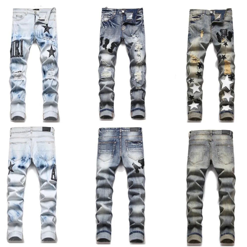 Mens designer jeans Slim patchwork paige jeans Denim stars pattern Design pants Letters Torn Tattered Knee Denim Trouser Classic Pants j wCR
Mens designer jeans Slim patchwork paige jeans Denim stars pattern Design pants Letters Torn Tattered Knee Denim Trouser Classic Pants j wCR