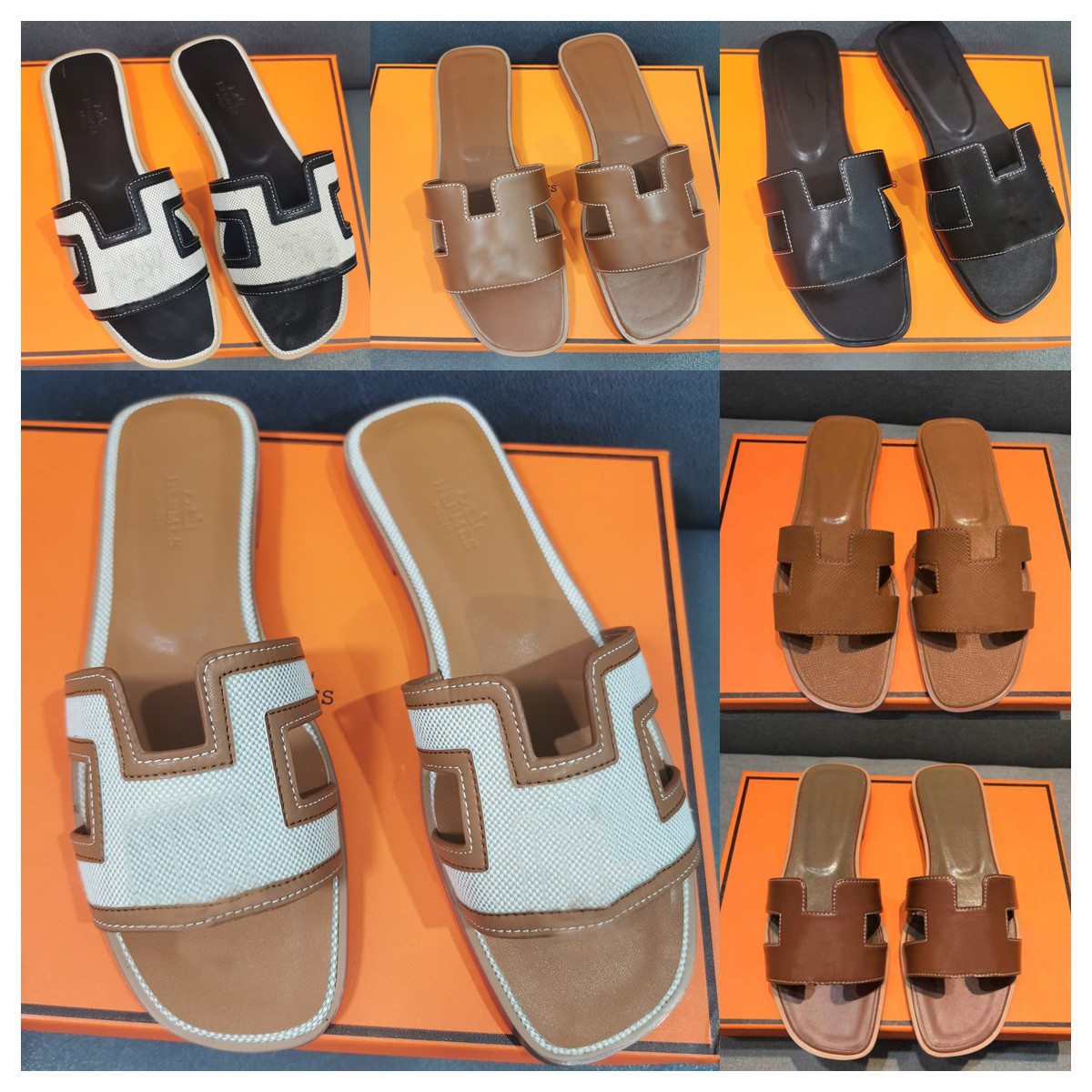 Orange Poppy Oran Slides calfskin slippers for womens Flat sandals designers Mules size 38 Brown Boxed Shoes bag epdom slide women low heel sandale luxe, 20
Orange Poppy Oran Slides calfskin slippers for womens Flat sandals designers Mules size 38 Brown Boxed Shoes bag epdom slide women low heel sandale luxe, 20