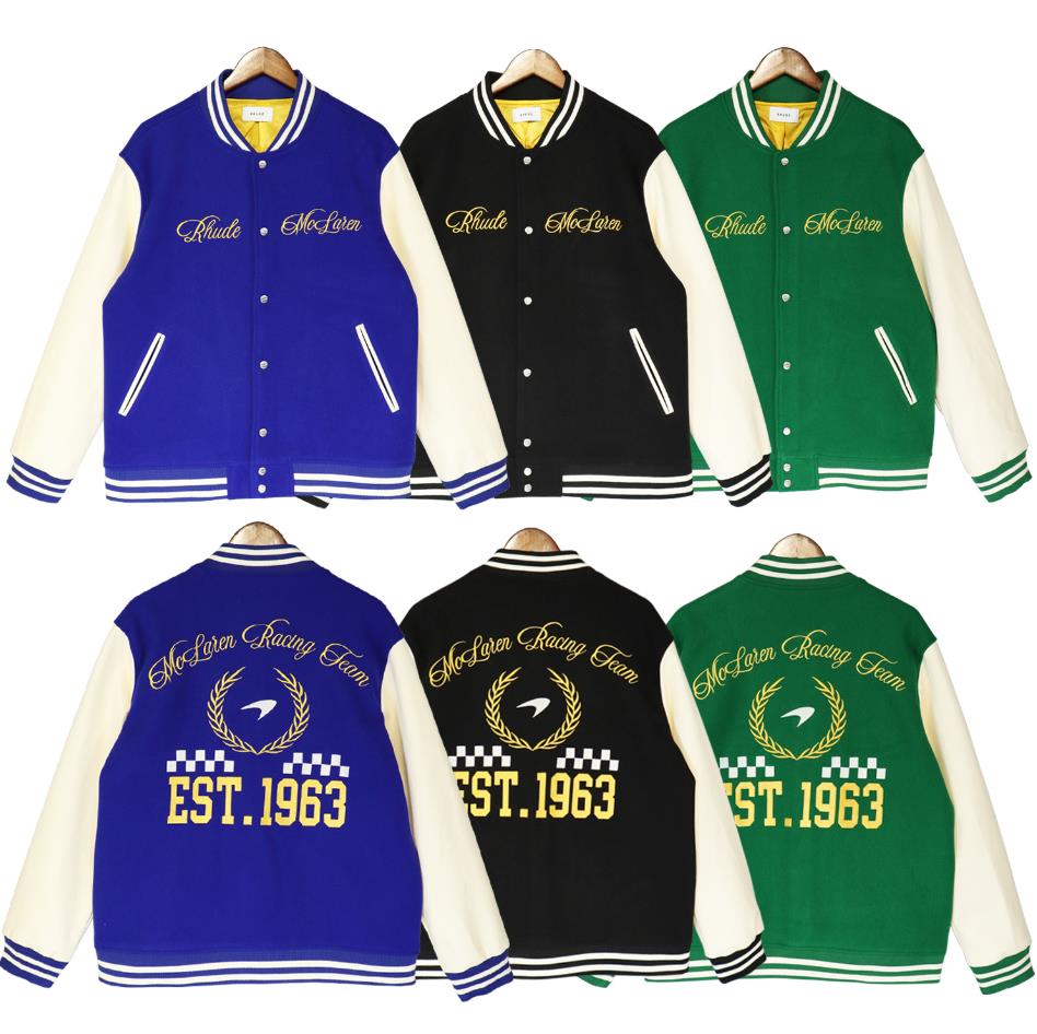 Mens Jacket Rhude Vintage woolen baseball jersey embroidered letter baseball jacket Pilot Coat, Black
Mens Jacket Rhude Vintage woolen baseball jersey embroidered letter baseball jacket Pilot Coat, Black