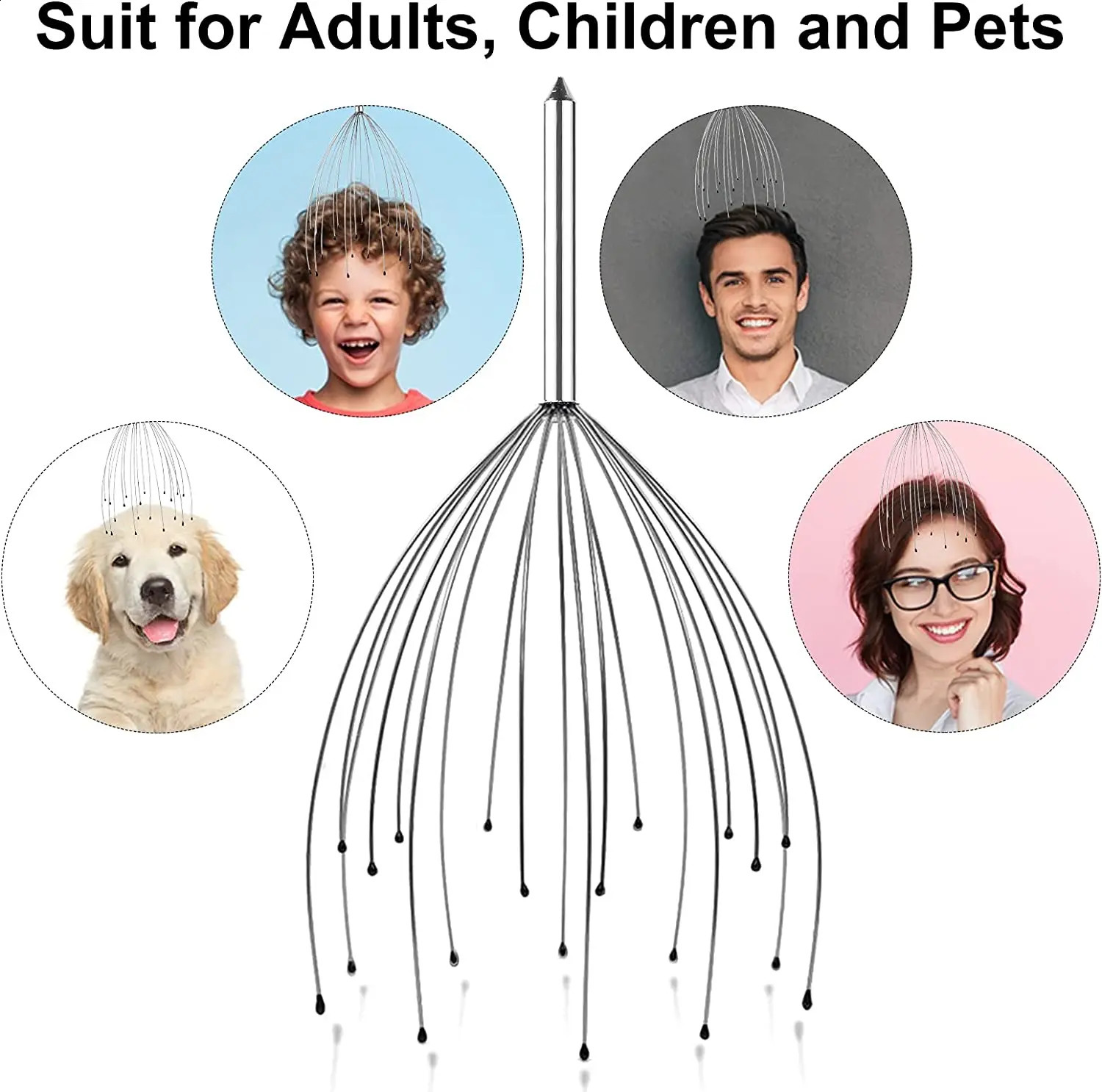 Head Massager Scalp Massagers octopus Head Massage Stainless steel 20 Claw Scratcher for Deep Relaxation hair growth Stimulation Stress Relief 231115