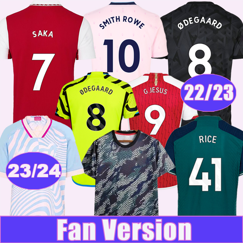 2023 24 SAKA WHITE Mens Soccer Jerseys 22 23 PEPE TIERNEY GABRIEL ODEGAARD SMITH ROWE MARTINELLI MARQUINHOS G. JESUS Home Away 3rd Football Shirts