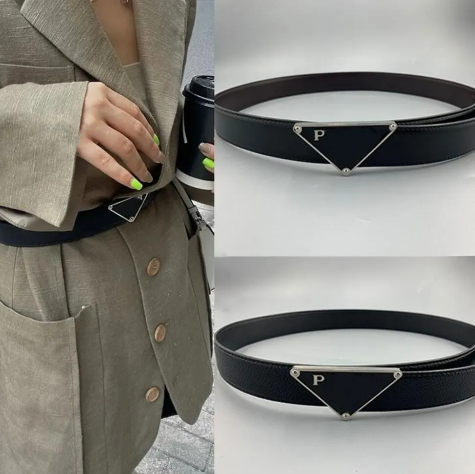 Fashion Belts Genuine Leather Men Women Designers Inverted Triangle Buckle Popular Jeans Girdle Coat Luxury Brand Waist Belt Dress Waistband