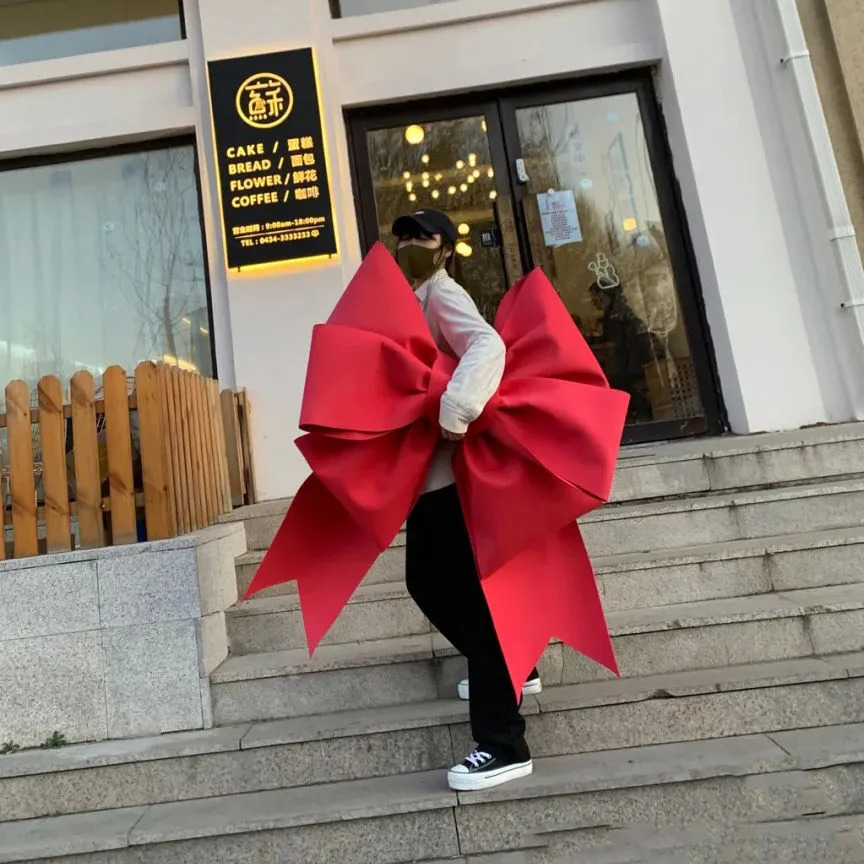 Christmas Decorations DIY Giant Bow Wall Hanging Pendant Ornaments Sponge Paper 3Mm Material Pack Restaurant Shop Wedding Home Decor 231115 1011