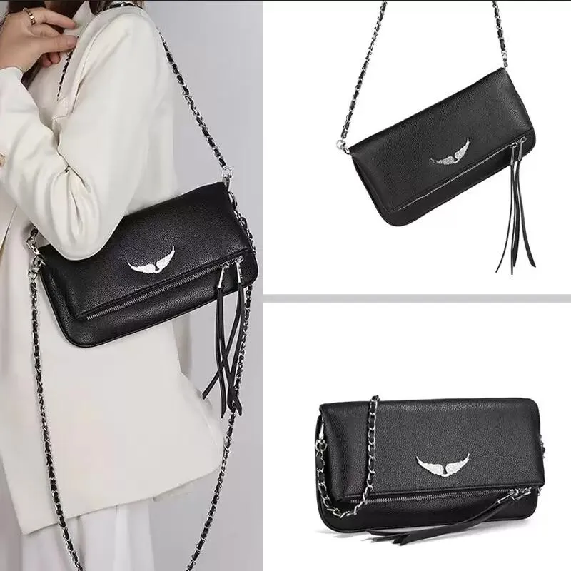 ZV Designer Luxury Womens Bag Wings Diamond-ironing Plain Messenger Sheepskin Leather Zadig Et Voltaire Crossbody Handbags Two Chain Ladies Clutch Hasp Bags, As pic 3-black+vintage-27cm
ZV Designer Luxury Womens Bag Wings Diamond-ironing Plain Messenger Sheepskin Leather Zadig Et Voltaire Crossbody Handbags Two Chain Ladies Clutch Hasp Bags, As pic 3-black+vintage-27cm