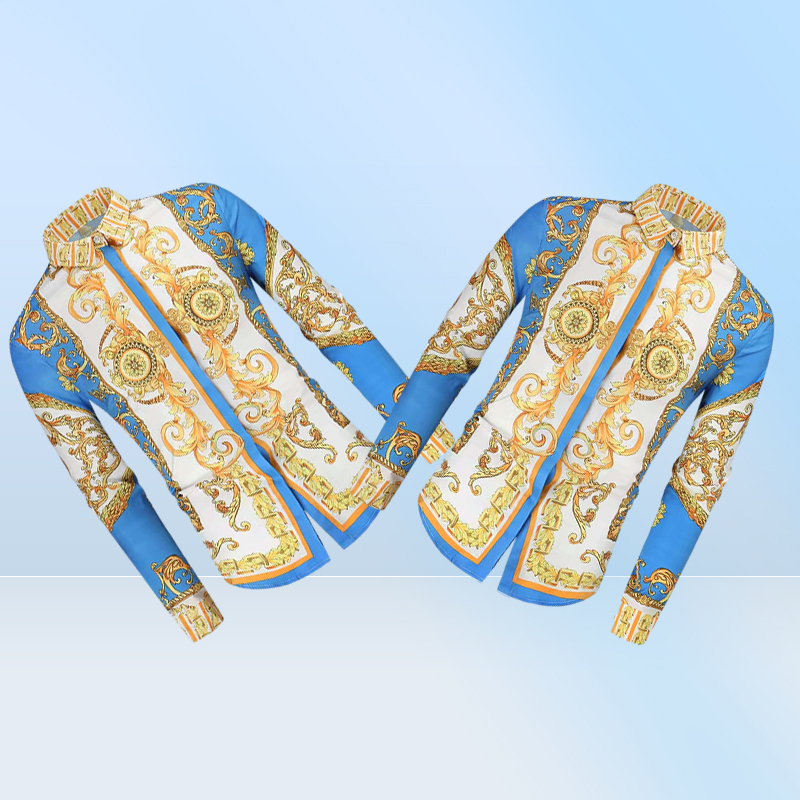 Mens Shirts seestern Brand clothing Dress shirts 3D print shirts men long sleeve party club designer tops man nightclub snake