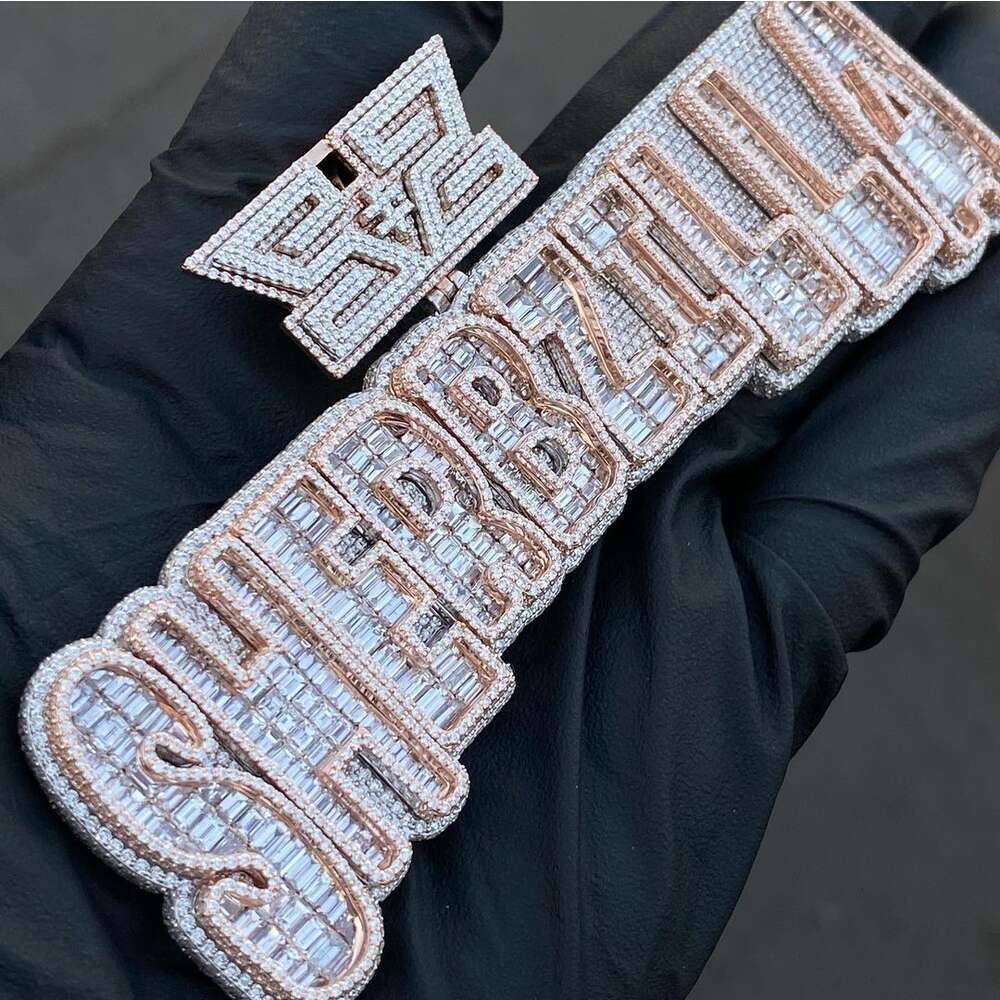 Fit Cuban k Chain Iced Out Sier Hiphop Jewelry Charm DIY Number Initial Necklace Custom vvs Moissanite Letter Pendant