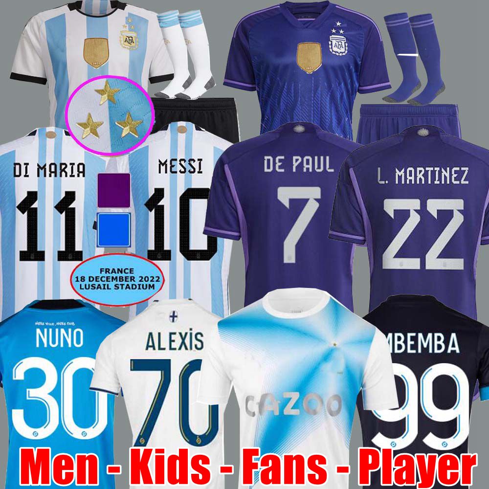 Argentina 3 star soccer Jerseys final Fan player 2022 2023 22 23 ENZO ALVAREZ DI MARIA MESSIS kids kit Men football shirt MarseilleS GUENDOUZI ALEXIS PAYET NUNO MBEMBA, Away man
Argentina 3 star soccer Jerseys final Fan player 2022 2023 22 23 ENZO ALVAREZ DI MARIA MESSIS kids kit Men football shirt MarseilleS GUENDOUZI ALEXIS PAYET NUNO MBEMBA, Away man