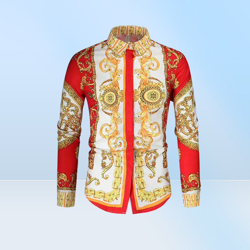 Mens Shirts seestern Brand clothing Dress shirts 3D print shirts men long sleeve party club designer tops man nightclub snake