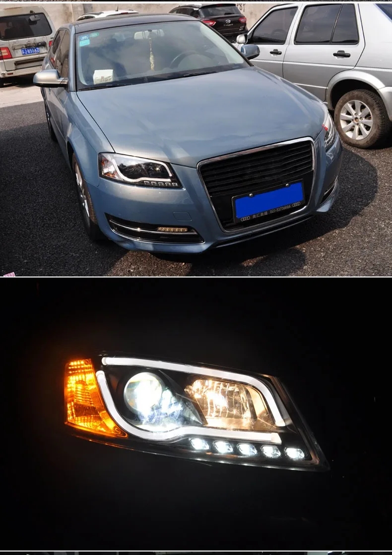 Car Front Light for AUDI A3 2008-2012 S3 LED Auto Headlight Assembly Upgrade Angel Eye Daytime Lights Dynamic Signal Lamp