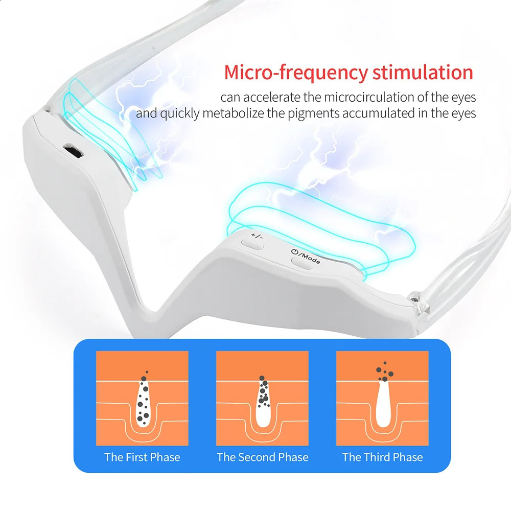 Eye Massager 3D Smart EMS Micro Current Pulse Red Light Therapy Eye Massager Fatigue Relieve Wrinkle Reduction Blood Circulation 231115