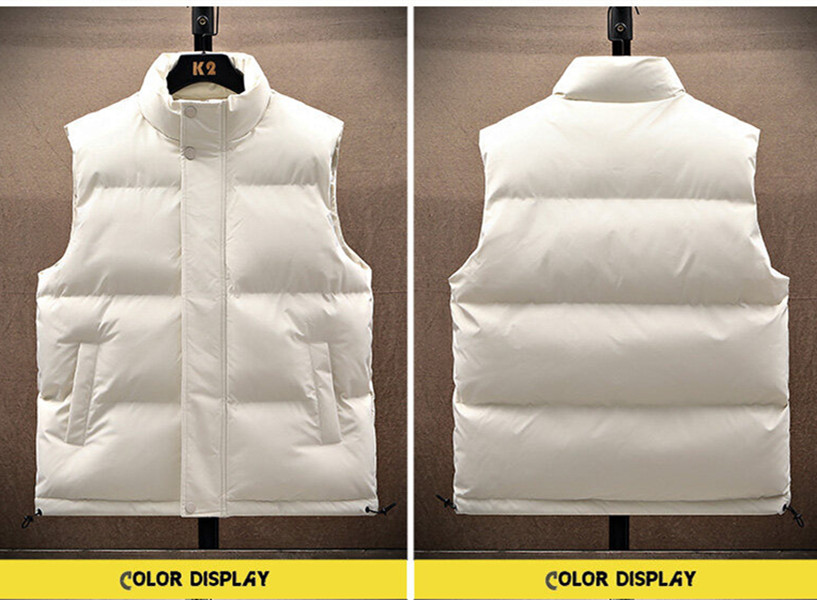 Men Puffer Down Jacket Vest Autumn Winter Warm Waistcoat Sleeveless Stand Collar Double Sided Outwear Jacket Vests Fashion Streetwear LLLM1108