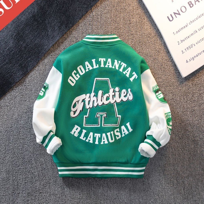 Jackets Autumn Winter Baseball Green Jacket Coat Kids Fashion Clothes For Teens Girls Boys Cardigan 4 To 12 Children Outwear Bomber 230731