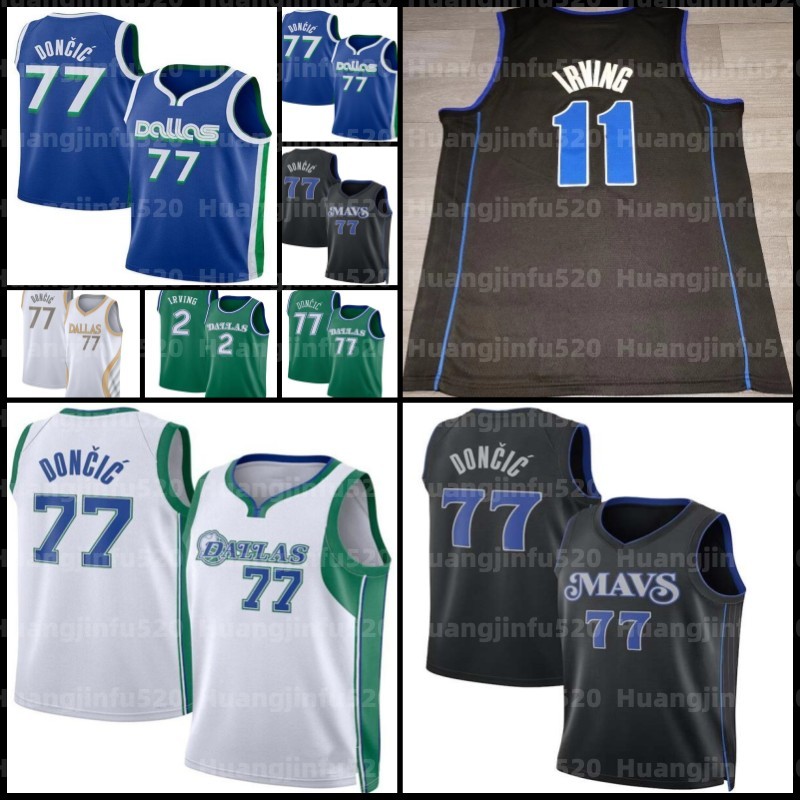 11 Kyrie Irving Luka Doncic Dalla Maverick Jerseys Basketball 2 77 City Mark Fans Shirt green White men