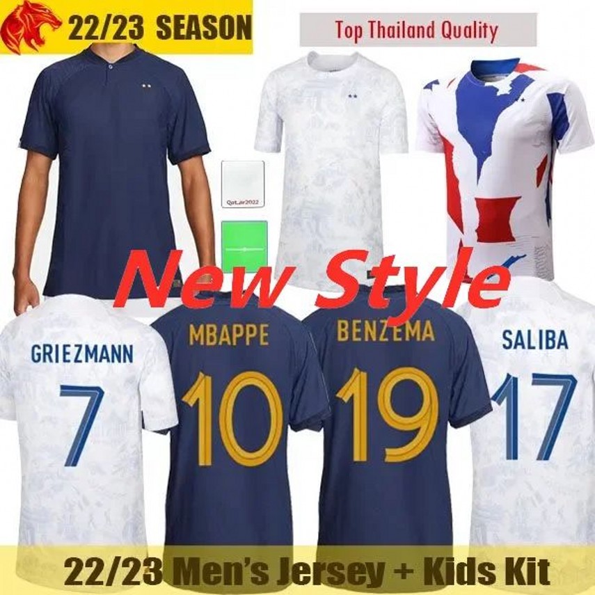 22 23 France Soccer Jerseys BENZEMA GRIEZMANN World MBAPPE cup POGBA GIROUD KANTE Maillot de Football Shirt DEMBELE BEN YEDDER VARANE Men's Jersey Kids Kit, 2223 away6
22 23 France Soccer Jerseys BENZEMA GRIEZMANN World MBAPPE cup POGBA GIROUD KANTE Maillot de Football Shirt DEMBELE BEN YEDDER VARANE Men's Jersey Kids Kit, 2223 away6