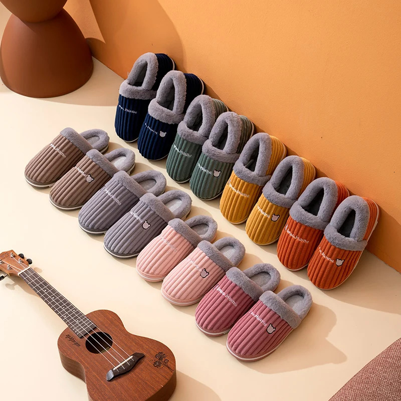 Slippers Warm Home for Men Winter Thicken Plush Shoes Male Flip p Couples Indoor Casual Non Slip New Soft Furry Slides 231115