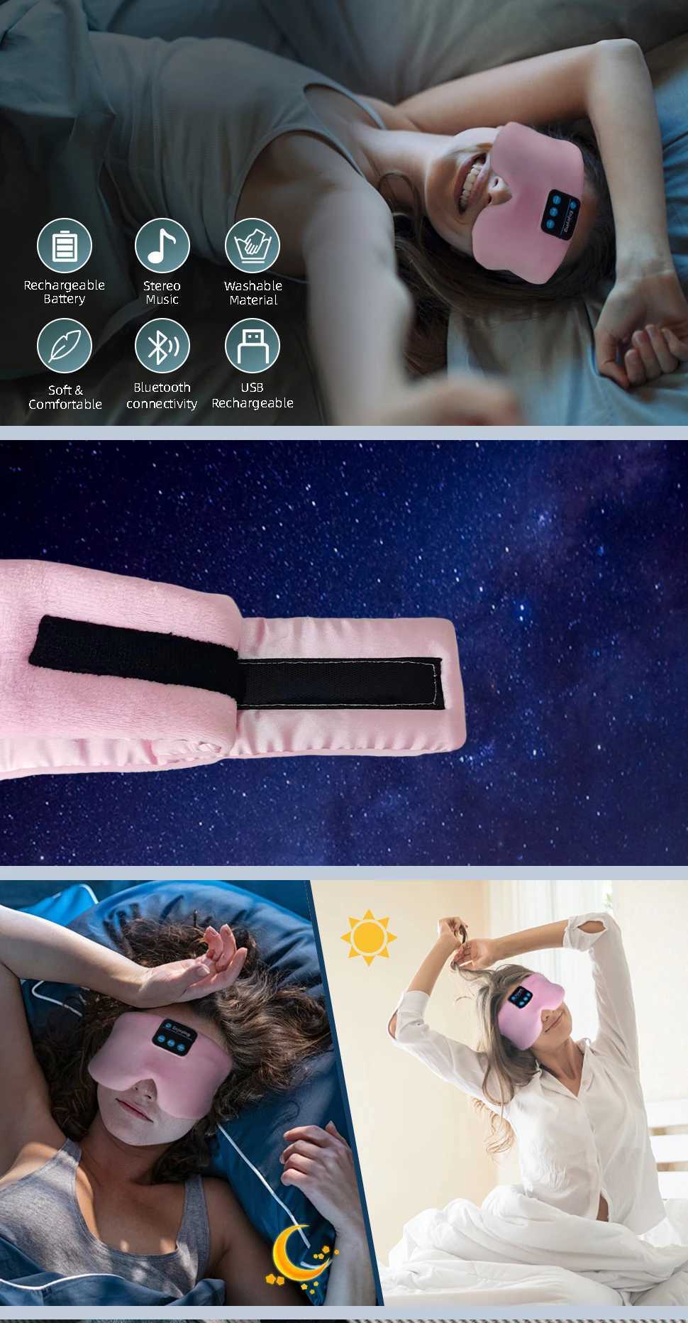 Sleep Masks Sleeping Mask with Bluetooth Headphones Travel Cotton Eye for Women Men Earphones Wireless Cooling Eyemask 231116