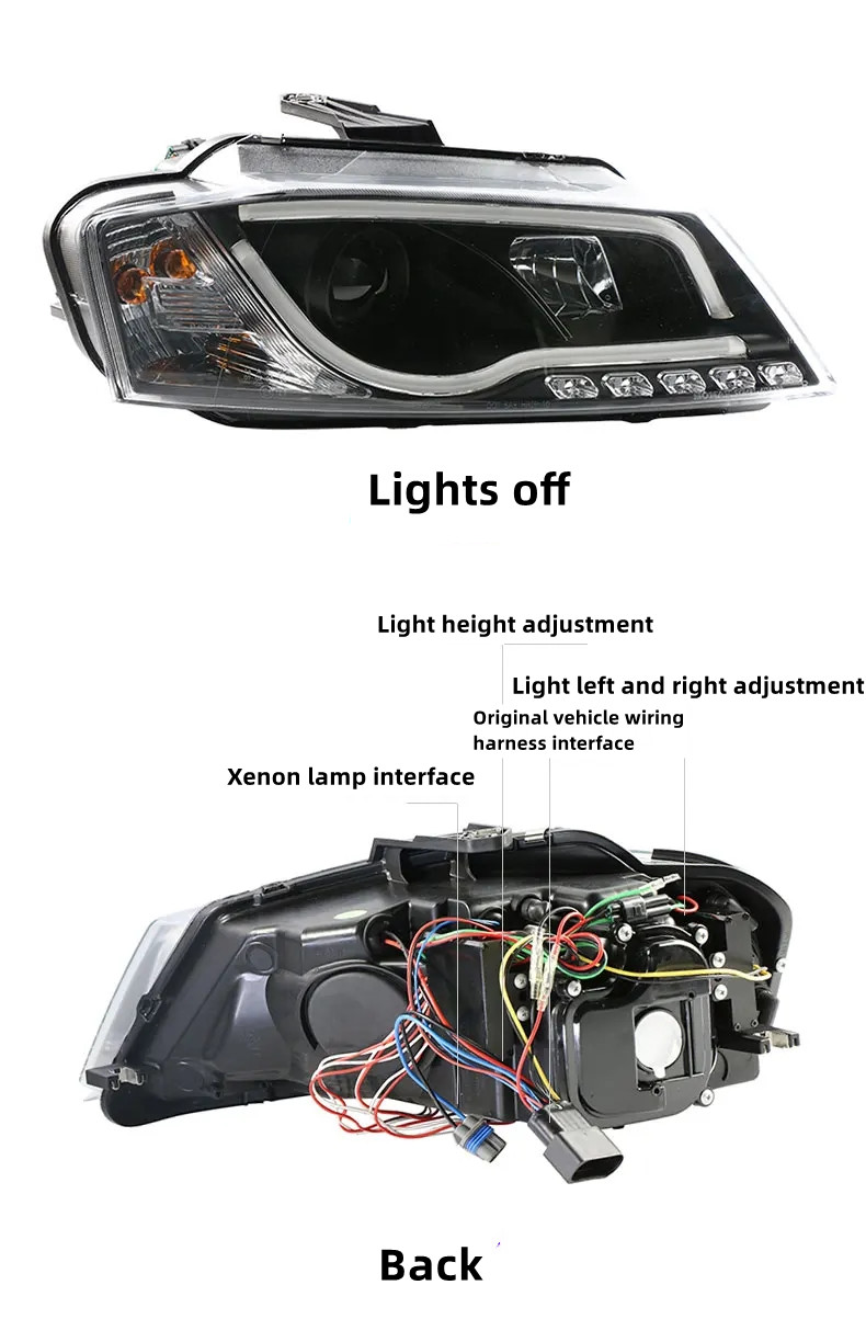 Car Front Light for AUDI A3 2008-2012 S3 LED Auto Headlight Assembly Upgrade Angel Eye Daytime Lights Dynamic Signal Lamp