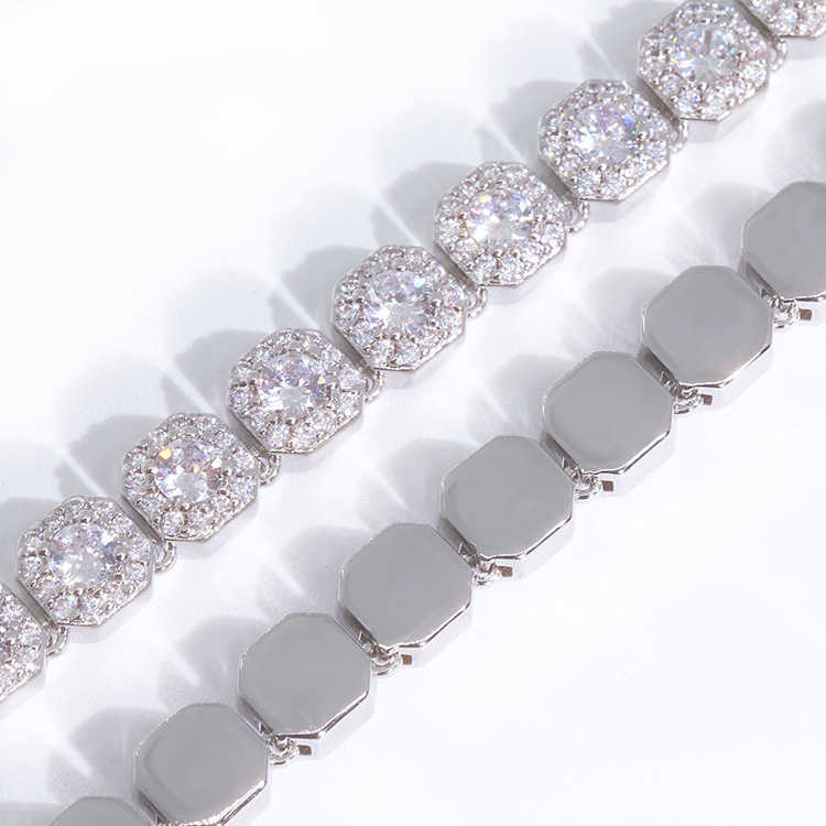 necklace moissanite chain Custom d Vvs Moissanite Dia Cuban k S Sier 8mm 12mm Large Tennis Chain