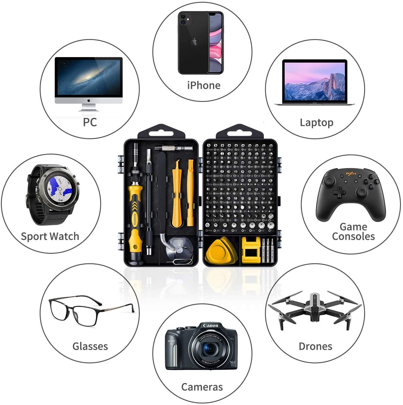 Screwdrivers Computer Repair Kit 122 in 1 Magnetic Laptop Precision Set Small Impact Screw Driver with Case 230414