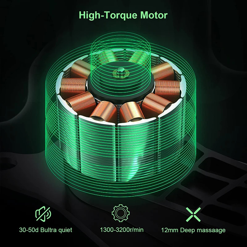 Full Body Massager Deep Tissue Massage gun Impact Massager Handheld Back Muscle Massager Gun Relieving Soreness and Fatigue with 8 Massage Heads 23111