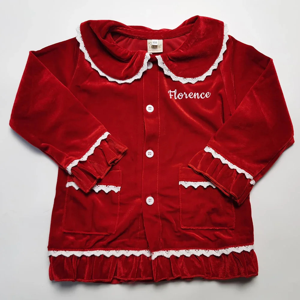 Family Matching Outfits Christmas Family Matching Kids Pyjamas Red Warm Velvet Boy Girl Dress Sleepwear Clothes Toddler Children Christmas Pjs Gift 23