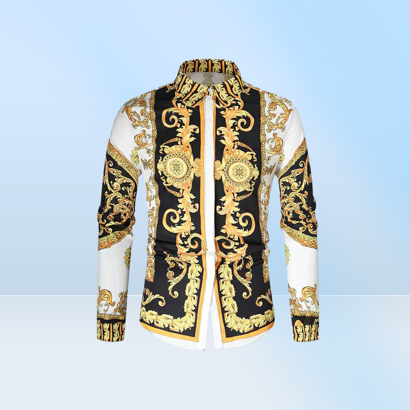 Mens Shirts seestern Brand clothing Dress shirts 3D print shirts men long sleeve party club designer tops man nightclub snake