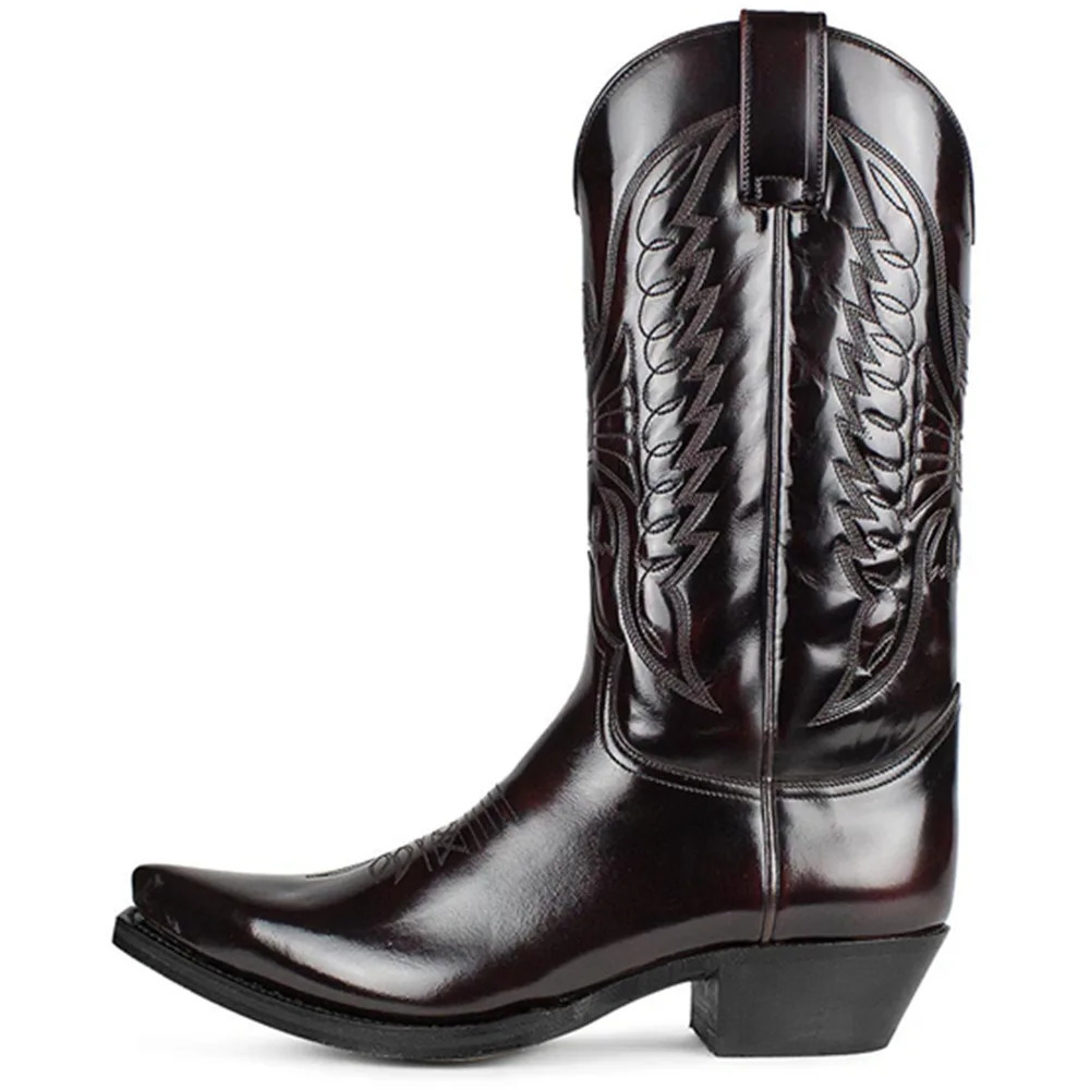 Men Western Cowboy Winter Leather Embroidered High Boots Couple Shoes Lightweight Comfortable Plus Size 35-482024 231116