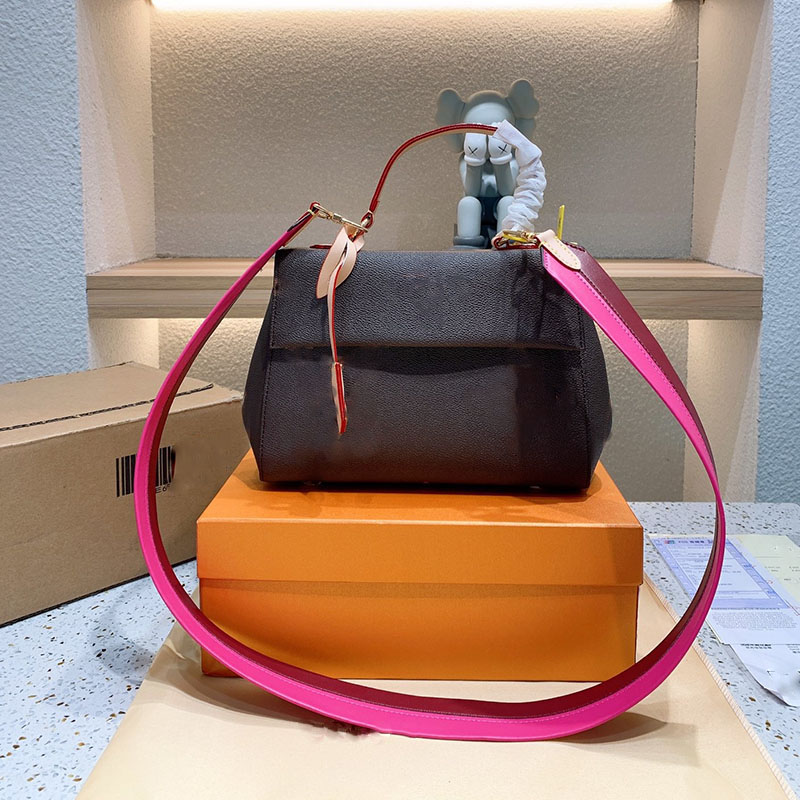 Designer Brown Leather Cluny Medium Shoulder Bag