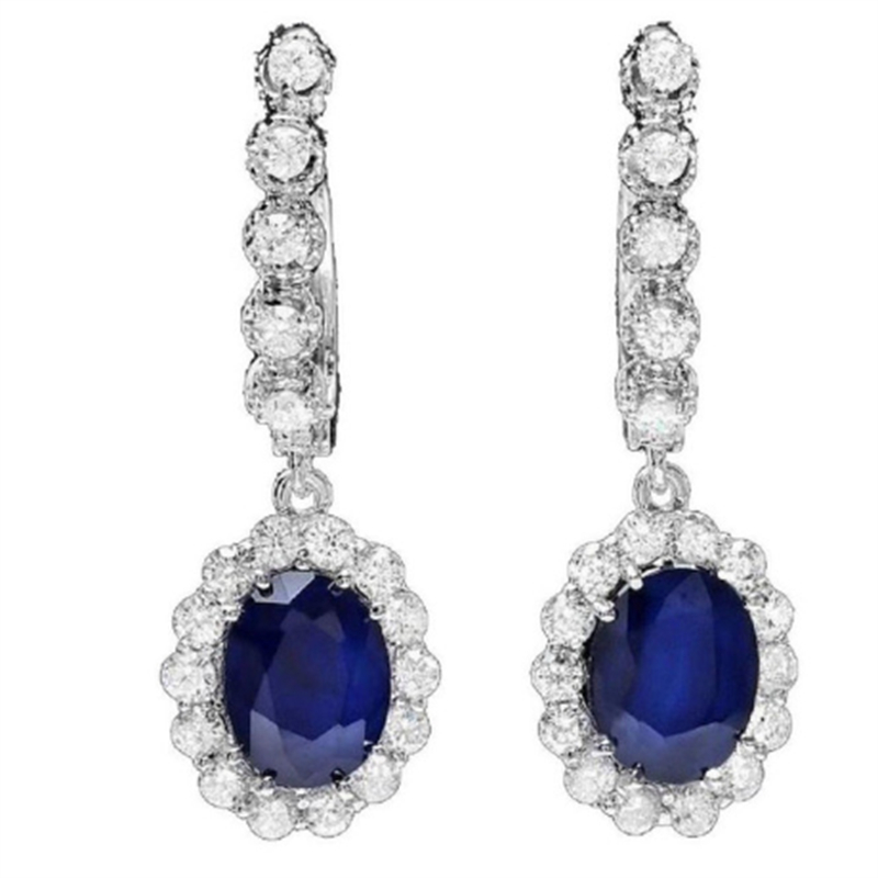 Flower Pearl Dangle Earring 925 sterling silver Charm Jewelry Party Wedding Drop Earrings for Women Bridal Birthday Gift