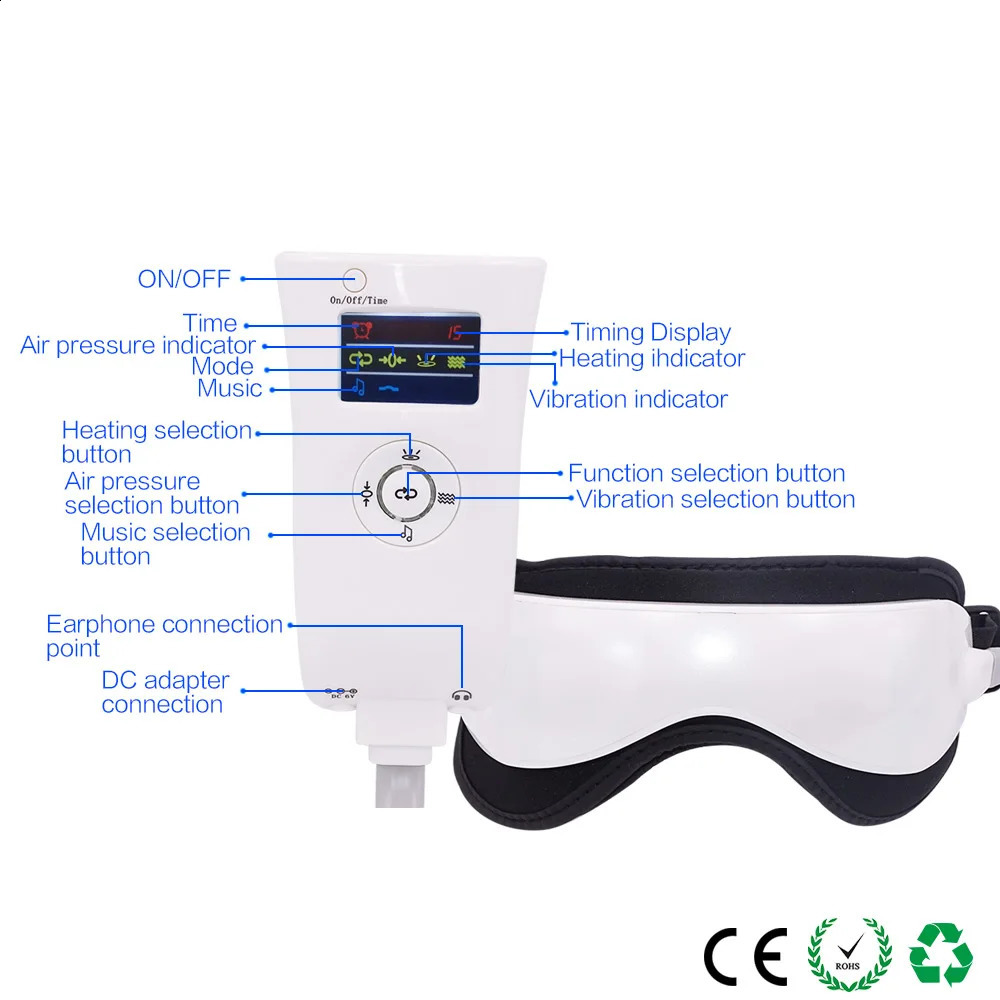 Eye Massager Eye Massager Heated Massaging Goggles Music Magnetic Air Pressure Eye Massager Anti Aging Electric Glasses Device Health Care 231115