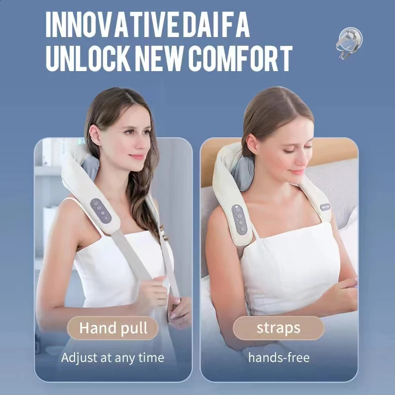 Massaging Neck Pillowws Shiatsu Back Neck Massager with Heat Electric Massager for Back Shoulder Massage Pillow Muscle Relaxation Gift for Family 2312