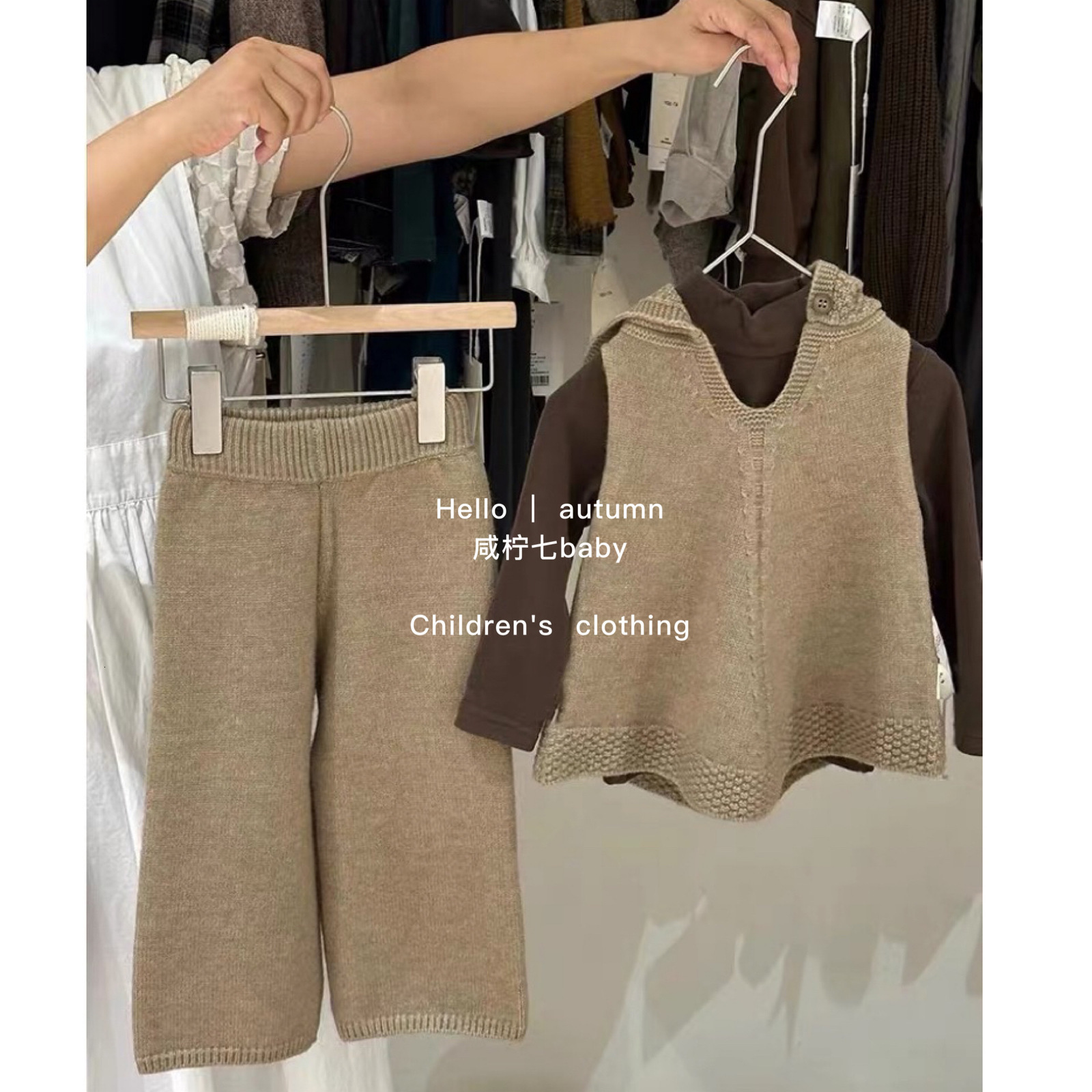 Winter Rabbit Ears Knitting Baby Girl Clothes Hooded Girls Toddler Girls Clothes Girl Long Coat For Girls Fall Cute 201106