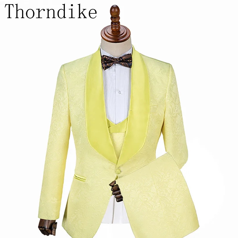 Men's Suits Blazers Thorndike Different Colors One Button Groom Tuxedos Shawl Lapel Groomsmen Man Mens Wedding Three Pieces 231115