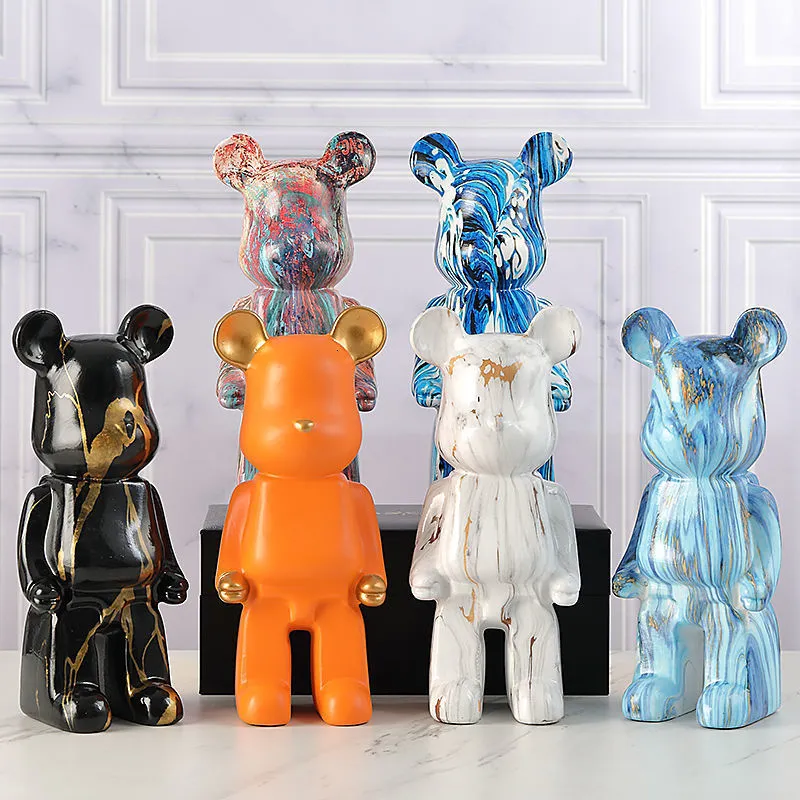 Decorative Objects Figurines 26cm 400 Bear Statues and Sculptures Figure Ornaments Living Home Decor Christmas 221231