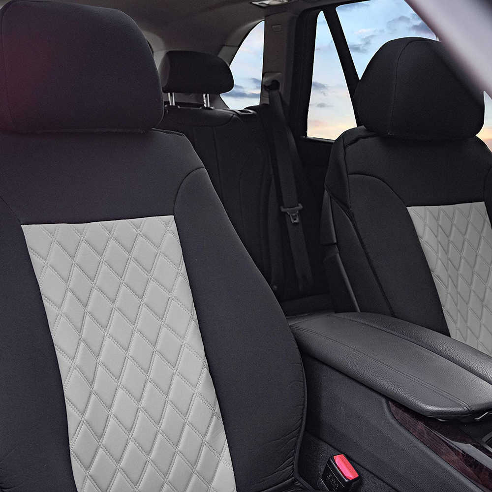 New Universal Car Seat Covers 2 Front Seat Diamond Lattice Fabric Seat Car Covers Fit for Most Car SUV Truck Seat Cushion Protector