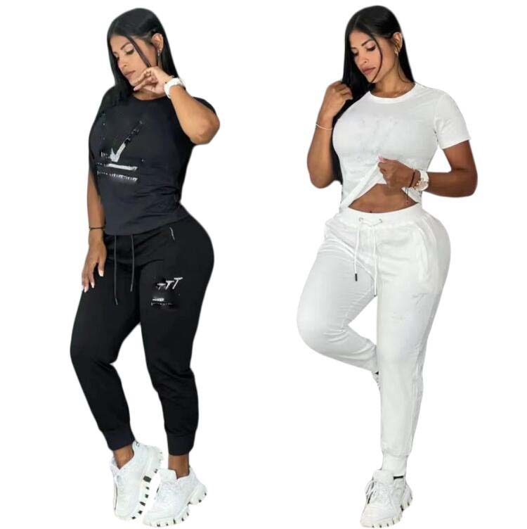 Luxury Women's Sports Tracksuits Designer Two Piece Sets Womens Outifits Female Pants Suit 2 Pieces Activewear Brand Casual Club Party, 09