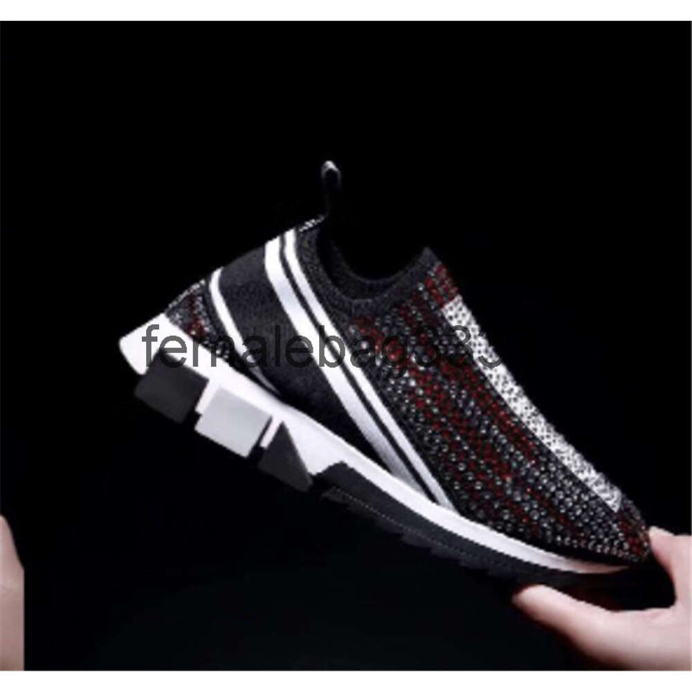 Designer Shoes Women Men Sorrento Diamonds Rhinestones Crystals Running Sneakers Stretch Mesh Black White Red Glitter Runner Flat Sports Trainers 2023