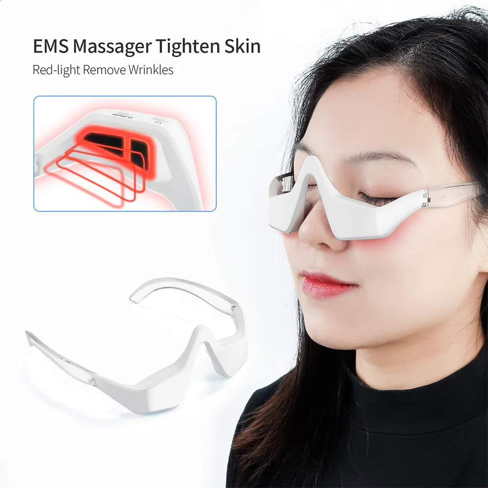 Eye Massager 3D Smart EMS Micro Current Pulse Red Light Therapy Eye Massager Fatigue Relieve Wrinkle Reduction Blood Circulation 231115
