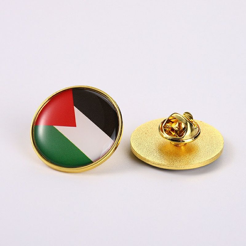 Palestine Flag Pin Brooch National Emblem Flag Badge Lapel Pins Palestine Metal Lapel Pin Country Badges