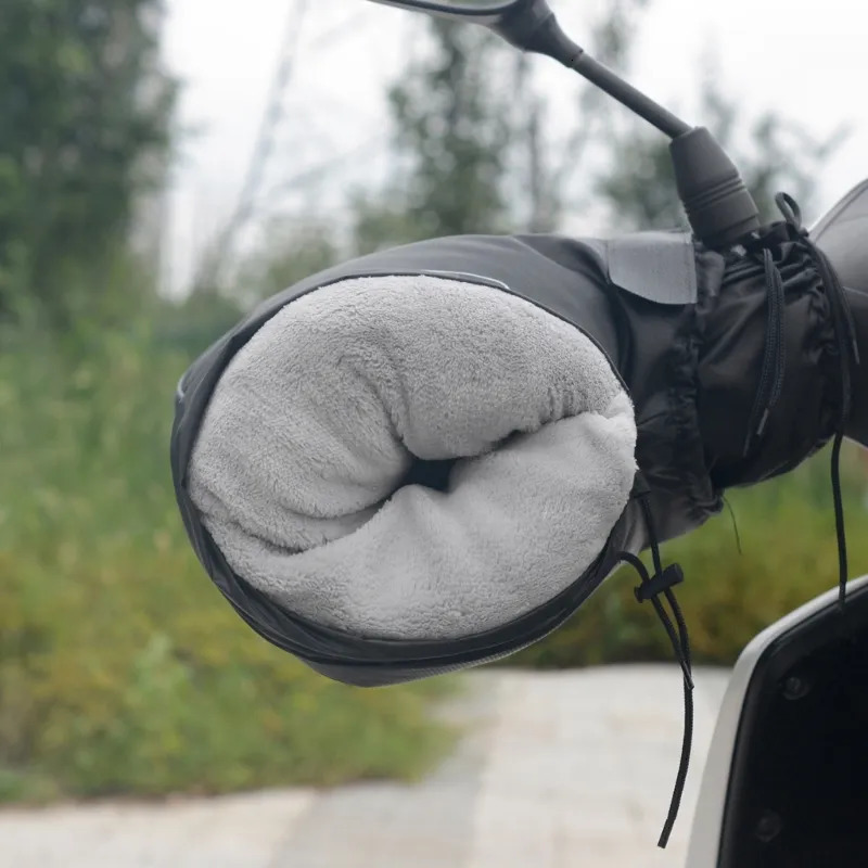 Five Fingers Gloves Waterproof Motorcycle Handlebar Gloves Winter Hand Protector Windproof Fleece Liner Warm Motorbike Scooter Handle Cover Gloves 23 