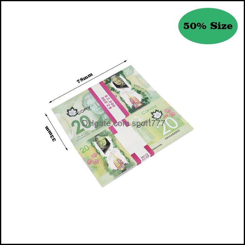 Other Festive Party Supplies Prop Money Cad Canadian Dollar Canada Banknotes Fake Notes Movie Props Drop Delivery Home Garden Dh 968