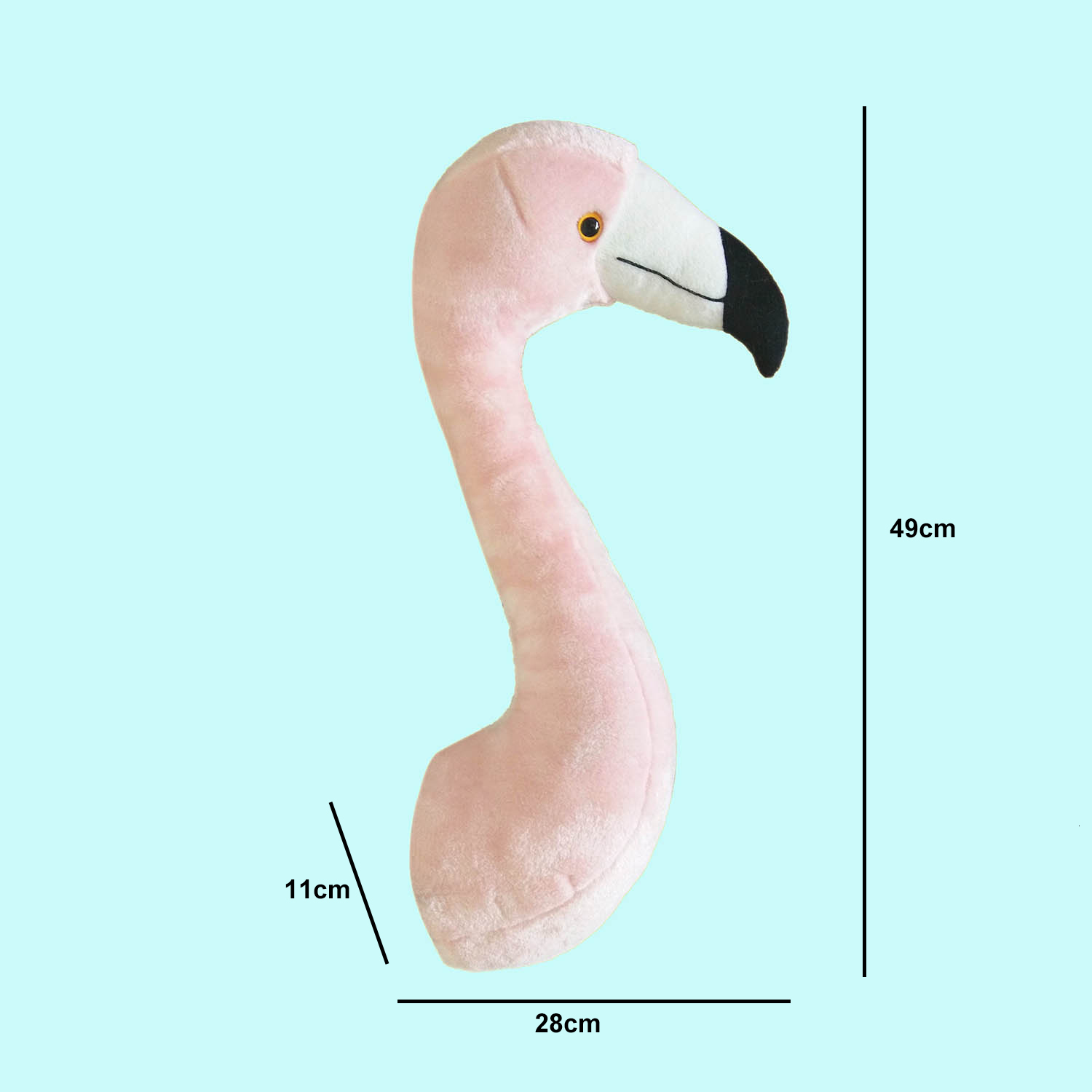 Wall Decor stuffed plush toy decorative pink flamingo head for bedroom wall 3D stuffed animals plush toys ins style lovley 230417